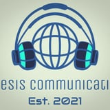 ESIS Communications logo with headphones around a blue globe grid, Est. 2021